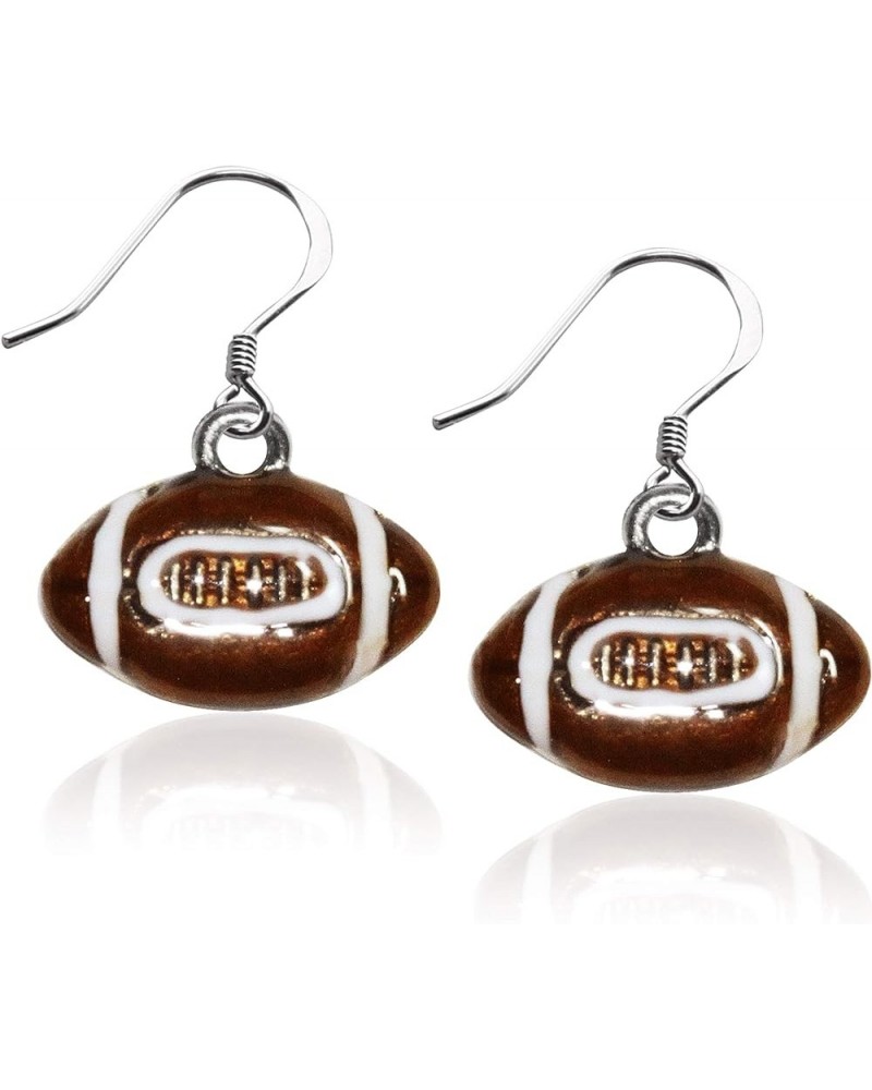 Sports Charm Earrings Football, Silver $13.98 Earrings