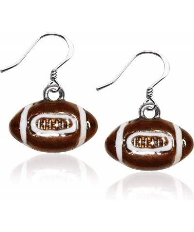 Sports Charm Earrings Football, Silver $13.98 Earrings