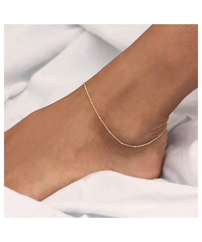 Anklet for Women Gold Chain 14K Gold Plated Dainty Boho Beach Summer Simple Foot Jewelry Ankle Bracelet for Girls Gold Bead $...