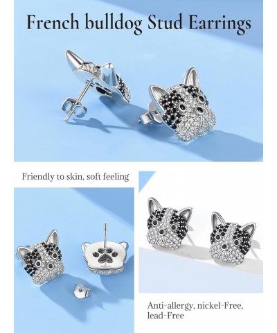 925 Silver Cute Pig/Panda Bear/Dog/Cat Earrings Stud Solid Sterling Jewelry " Kiss me Hug Me" 3D Kitten Earring 19.French bul...