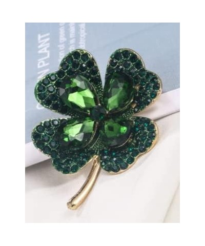 Trafford2009MU Large Classic Shining Shamrock St Patrick's Day Celtic Ireland Enamel Pin Badge Brooch, Green, 50mm x 40mm $7....