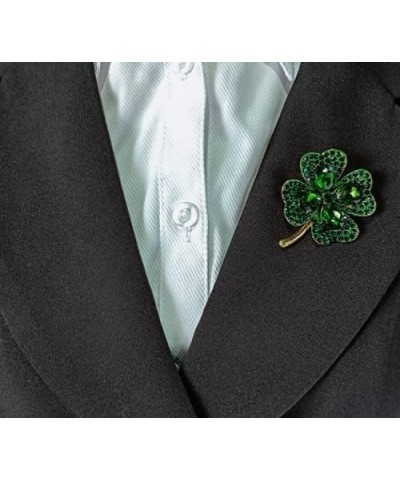 Trafford2009MU Large Classic Shining Shamrock St Patrick's Day Celtic Ireland Enamel Pin Badge Brooch, Green, 50mm x 40mm $7....