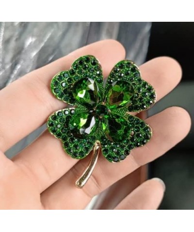 Trafford2009MU Large Classic Shining Shamrock St Patrick's Day Celtic Ireland Enamel Pin Badge Brooch, Green, 50mm x 40mm $7....