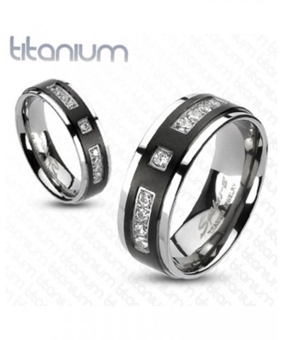 Her and His Stainless Steel Wedding and Engagement Ring and Titanium Wedding Band Set Women's Size 08 Men's Size 06 $20.50 Sets