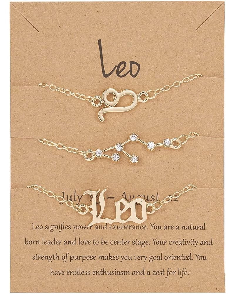 Gold Plated Zodiac Constellation Sign Bracelets for Women Men 12 Birth Months Exquisite Letter Old English Astrology Bracelet...