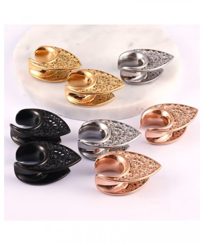 2 PCS 6mm-25mm Fashion Hollowed 316 Stainless Steel Beautiful Ear Plugs Tunnels Gauges Stretcher Piercing Body Jewelry 22mm(7...