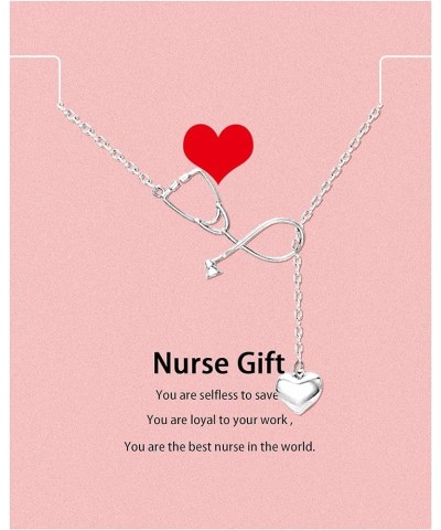 Nurse Gifts for Women Nurses Week Gifts 2024 Stethoscope Necklace for Doctor Nurse Medical Graduation Gifts Pink Silver $7.37...