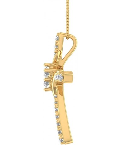 1/4 to 3/8 Carat Diamond Vintage Cross Pendant Necklace in 10K Yellow Gold (Silver Chain Included) PD-05408-I2I3-10KYX $66.65...