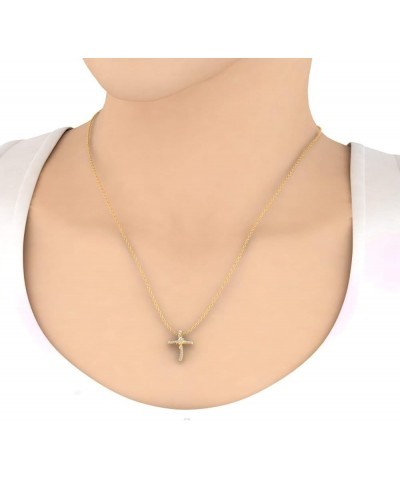 1/4 to 3/8 Carat Diamond Vintage Cross Pendant Necklace in 10K Yellow Gold (Silver Chain Included) PD-05408-I2I3-10KYX $66.65...