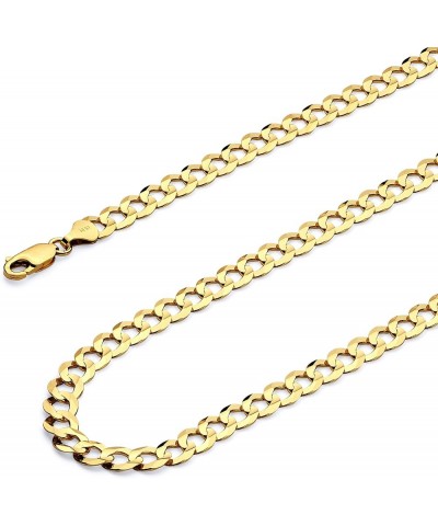 14K Solid Gold Cuban Link Open Curb Chains (Select Options) 8.5 Inches Yellow Gold $377.60 Necklaces