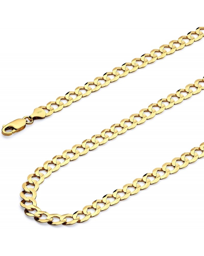 14K Solid Gold Cuban Link Open Curb Chains (Select Options) 8.5 Inches Yellow Gold $377.60 Necklaces