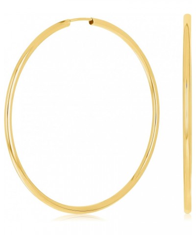 Italian 14k Yellow Gold High Polish Round Endless Hoop Earrings 1.5" 1.3 grams $44.29 Earrings