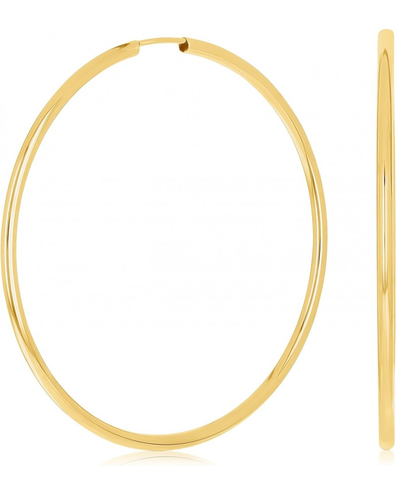 Italian 14k Yellow Gold High Polish Round Endless Hoop Earrings 1.5" 1.3 grams $44.29 Earrings