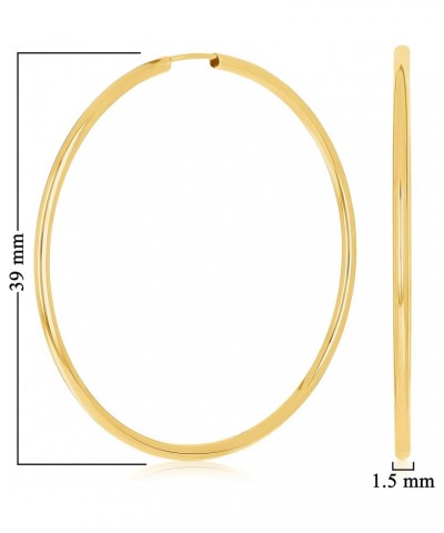 Italian 14k Yellow Gold High Polish Round Endless Hoop Earrings 1.5" 1.3 grams $44.29 Earrings