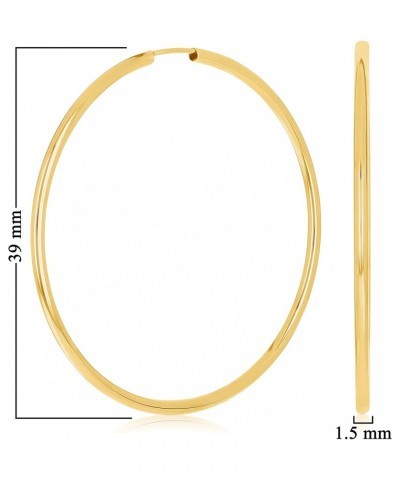 Italian 14k Yellow Gold High Polish Round Endless Hoop Earrings 1.5" 1.3 grams $44.29 Earrings