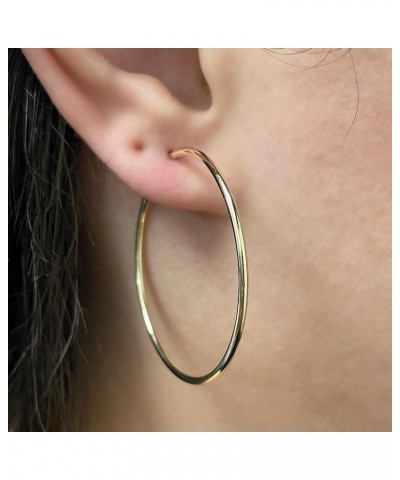 Italian 14k Yellow Gold High Polish Round Endless Hoop Earrings 1.5" 1.3 grams $44.29 Earrings