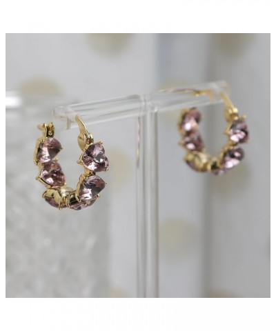 Gold Crystal Hoop Huggie Earrings for Women Girls - Trendy Unique Sparkly Rhinestone CZ Thick Earings Hypoallergenic Wedding ...