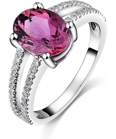 Solid 14K White Gold Pink Tourmaline Diamond Ring Wedding Band for Women tourmaline 6 $139.20 Others