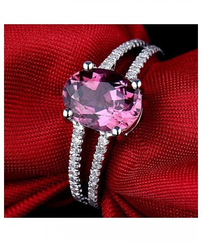 Solid 14K White Gold Pink Tourmaline Diamond Ring Wedding Band for Women tourmaline 6 $139.20 Others