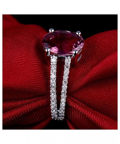 Solid 14K White Gold Pink Tourmaline Diamond Ring Wedding Band for Women tourmaline 6 $139.20 Others