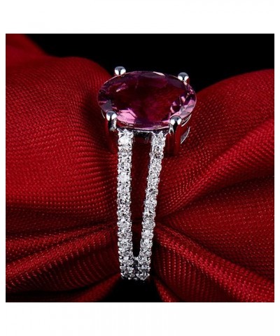 Solid 14K White Gold Pink Tourmaline Diamond Ring Wedding Band for Women tourmaline 6 $139.20 Others