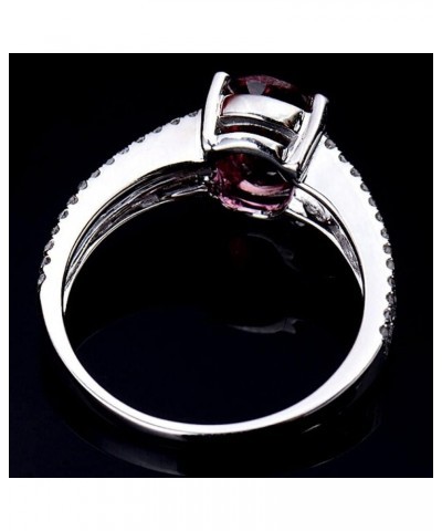 Solid 14K White Gold Pink Tourmaline Diamond Ring Wedding Band for Women tourmaline 6 $139.20 Others