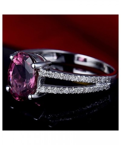 Solid 14K White Gold Pink Tourmaline Diamond Ring Wedding Band for Women tourmaline 6 $139.20 Others