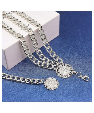 Chain Belts for Women Waist Chain Belt Multilayer Body Belly Chain Silver 130.0 Centimeters $7.94 Body Jewelry