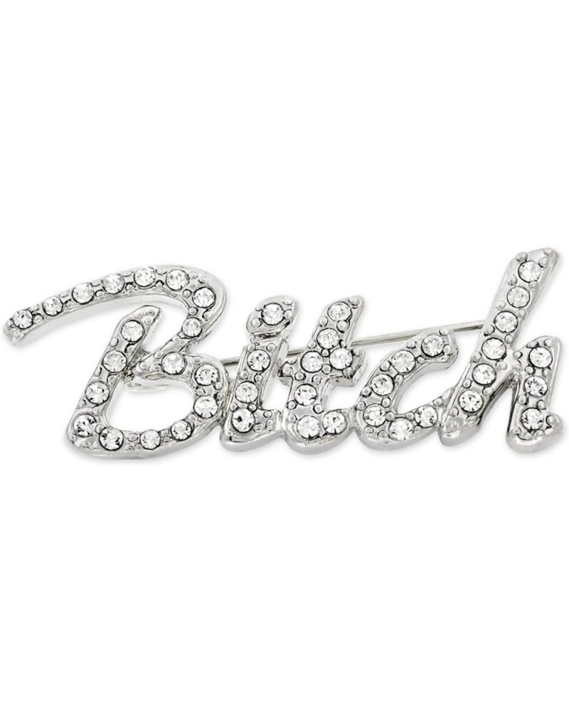 Silver Plated Rhinestone Bitch Trendy Brooch Pin 10 Pack $21.94 Brooches & Pins