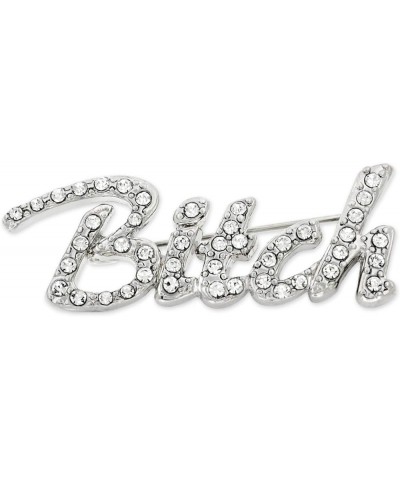 Silver Plated Rhinestone Bitch Trendy Brooch Pin 10 Pack $21.94 Brooches & Pins