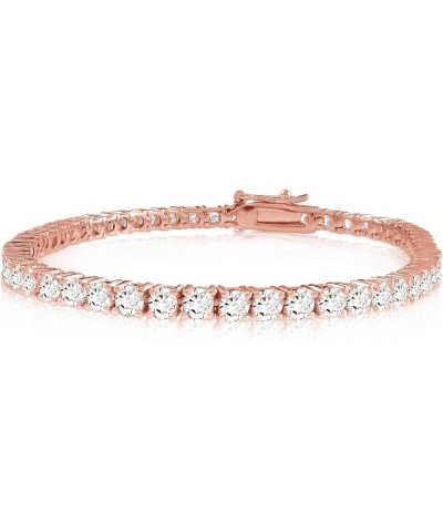 2-20 Carat NATURAL Classic Diamond Tennis Bracelet 4 Prong Value Plus Collection (J-K Color, I1-I2 Clarity) Rose Gold 20.0 ca...