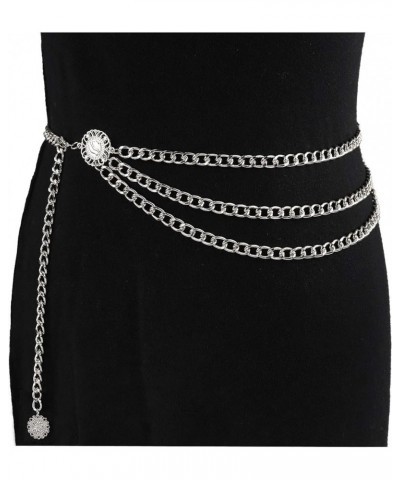 Chain Belts for Women Waist Chain Belt Multilayer Body Belly Chain Silver 130.0 Centimeters $7.94 Body Jewelry