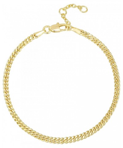 14K Gold Plated Paperclip/Curb/Figaro Chain Adjustable Bracelet for Women Yellow Gold Curb-M $10.84 Bracelets