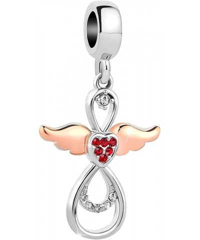 Guardian Angel Charm Compatible with Pandora Charms Bracelets Red Heart Angel $7.79 Bracelets