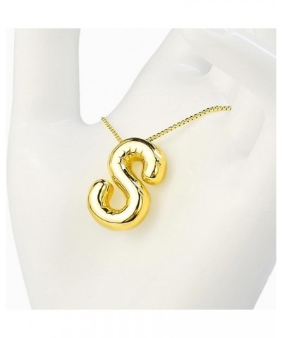 Womens Fashion Initial Necklace, Dainty Letter Necklace Gold Pendant Necklace for Women Girls Trendy S Gold $7.94 Necklaces