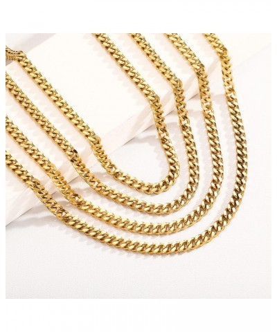 Stainless Steel 4mm Cuban Link Necklace Chain for Men Women Minimalist Jewelry Gifts 24 IN Silver $10.07 Necklaces