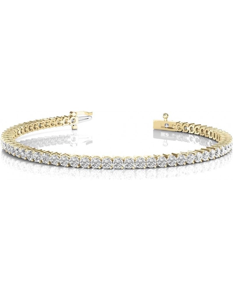 14K Gold Diamond Tennis Bracelet with 2 – 14 CTW Lab Grown Diamonds, E-F, VS1-VS2 Diamond Bracelet 7 11 CTTW Yellow Gold $2.0...