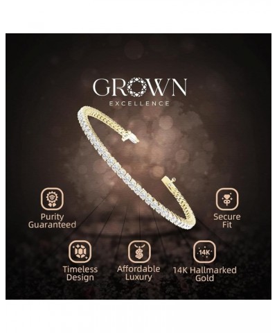 14K Gold Diamond Tennis Bracelet with 2 – 14 CTW Lab Grown Diamonds, E-F, VS1-VS2 Diamond Bracelet 7 11 CTTW Yellow Gold $2.0...