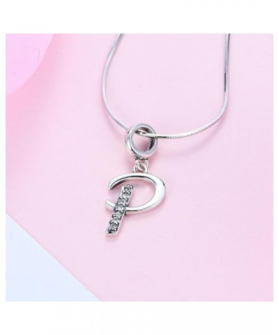 925 Sterling Silver Charm Pendant A to Z Clear CZ 26 Letter Alphabet Bead Charms Fit Bracelets Necklace DIY Jewelry Pendant S...