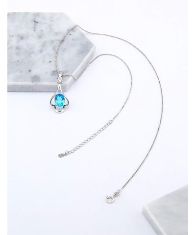 Fine Jewelry Natural Gemstone Women Gifts 925 Sterling Silver Swiss Blue Topaz Pendant Necklace Infinity Love $38.24 Necklaces