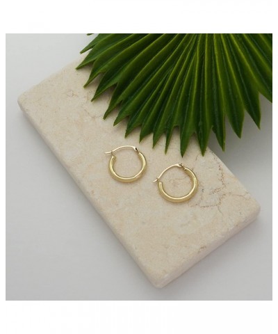 10K Gold High Polish 2mmx16mm Round French Lock Hoop Earrings - Jewelry for Women/Girls - Small Hoop Earrings $19.94 Earrings