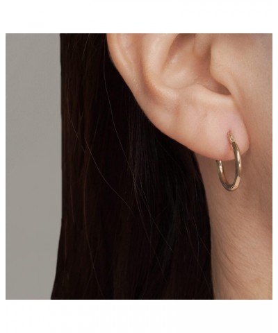 10K Gold High Polish 2mmx16mm Round French Lock Hoop Earrings - Jewelry for Women/Girls - Small Hoop Earrings $19.94 Earrings