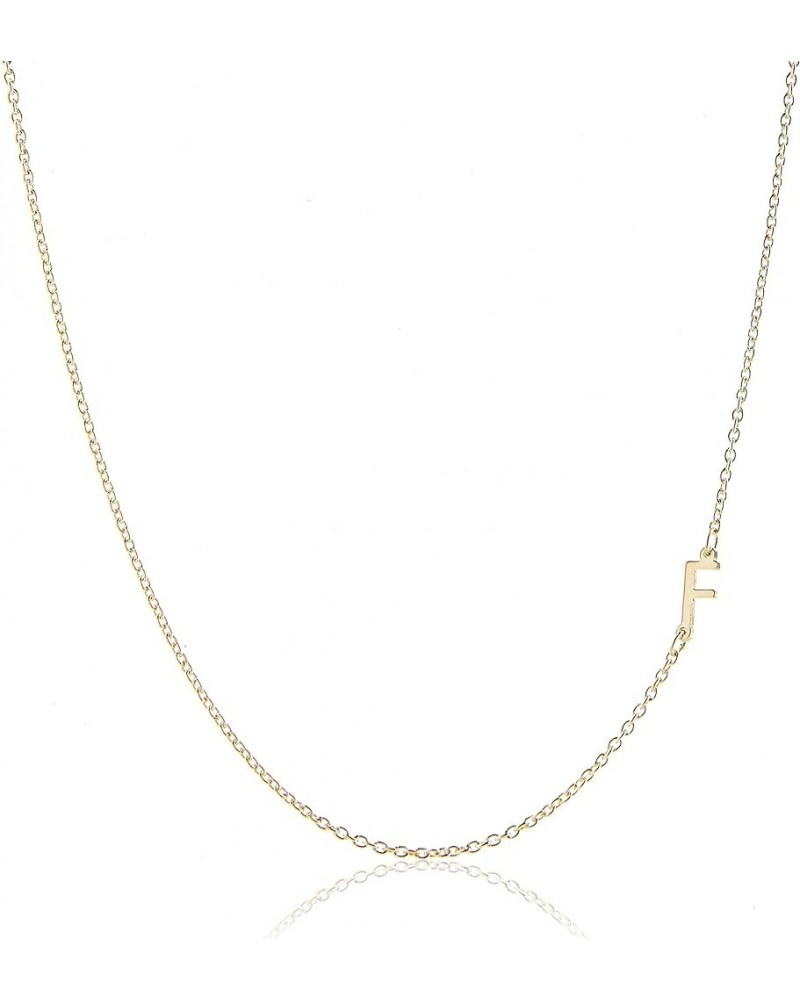 Sterling Silver Side Mini Initial Necklace F (g) $12.88 Necklaces