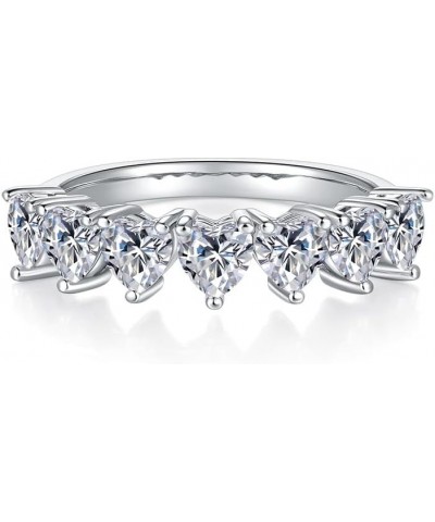 2.1 CTW DEW Moissanite Seven Stones Wedding Band Ring in 925 Sterling Silver (Size 5-10) Style C- Moissanite Women Rings $46....