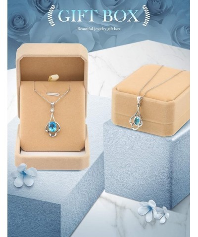 Fine Jewelry Natural Gemstone Women Gifts 925 Sterling Silver Swiss Blue Topaz Pendant Necklace Infinity Love $38.24 Necklaces