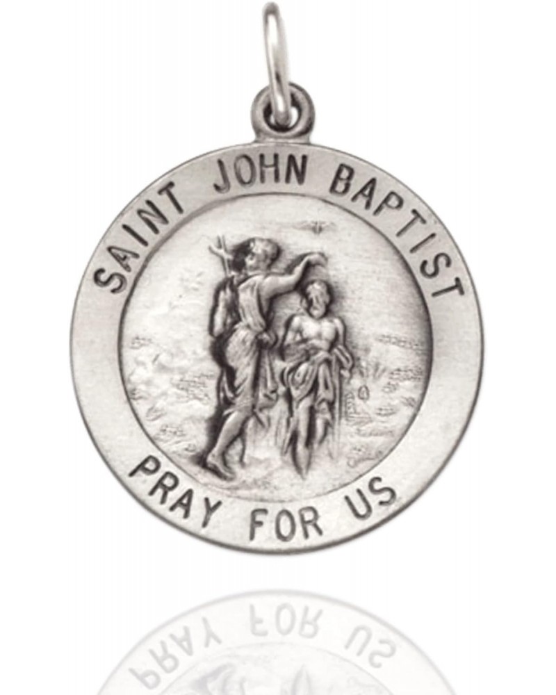 ITI NYC Genuine Sterling Silver (925) Round Saint John The Baptist Medallion (5/8 Inch - 7/8 Inch) $16.82 Necklaces