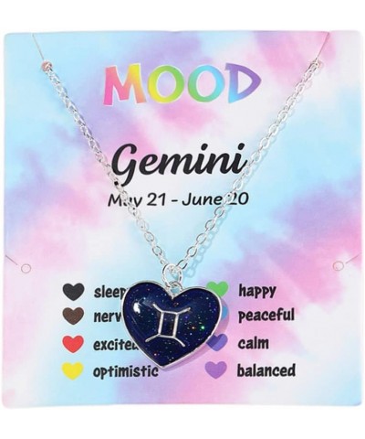 Temperature Sensing Color Changing Pendant 12 Constellation Zodiac Necklace Astrology Horoscope with Message Card for Women B...