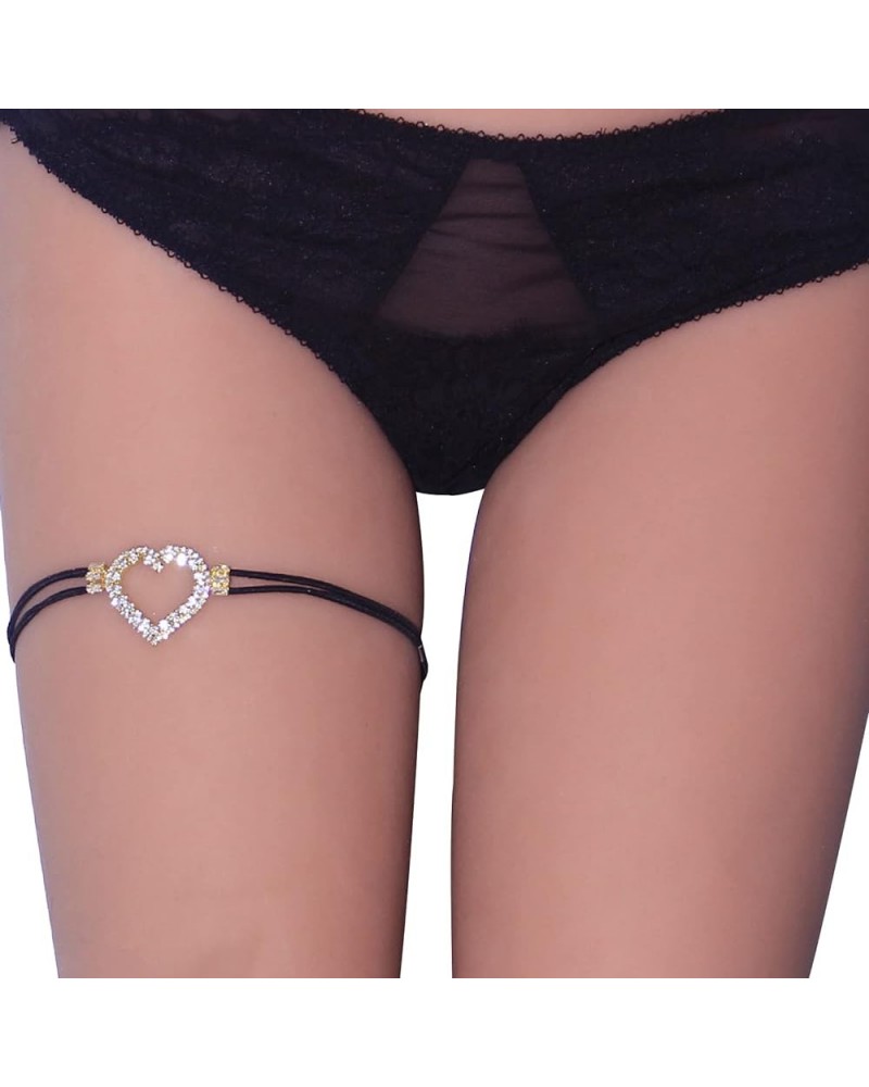 Rhinestone Heart Leg Chain Elasticity Rhinestone Thigh Leg Chain Crystal Thigh Chain Rhinestone Body Chain Thigh Chain Jewelr...