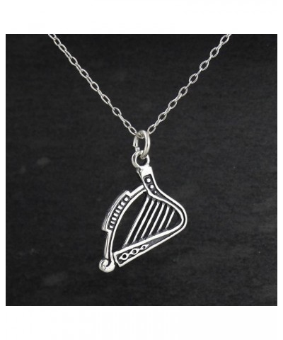 Sterling Silver Musical Instrument Charm Pendant Necklaces for Women HARP $16.52 Necklaces