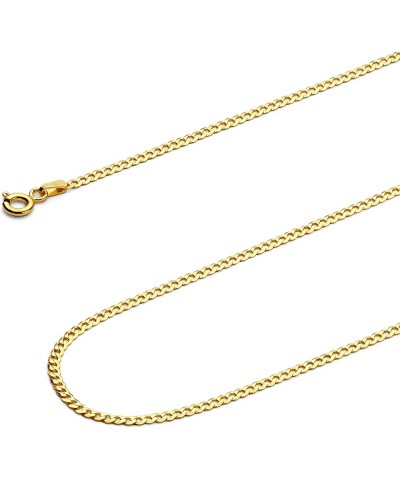 14K Solid Gold Cuban Link Curb Chains (Select Options) 16 Inches Yellow Gold $399.52 Bracelets